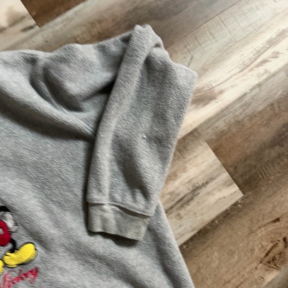 Disney Vintage Mickey Mouse Gray Crewneck Fleece Sweatshirt - Picture 4 of 9